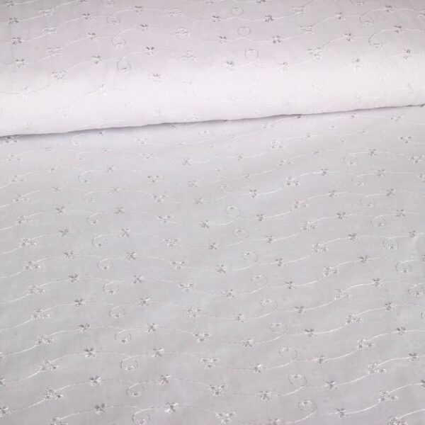 Tissu broderie blanc