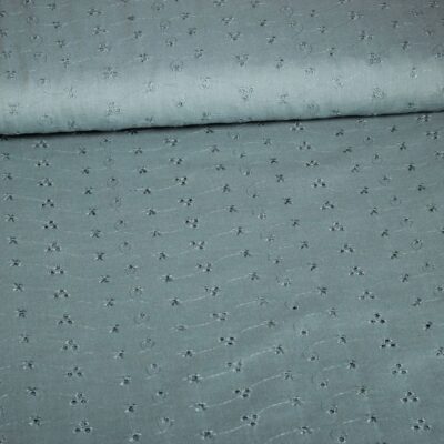 Tissu broderie vert ancien foncé
