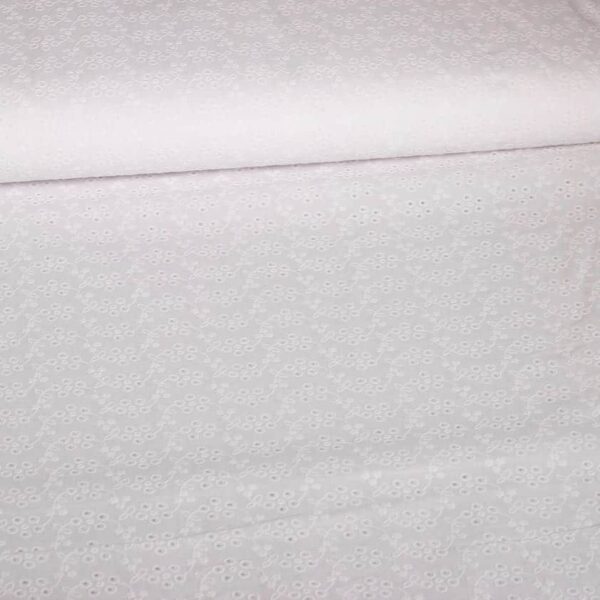 Tissu Swiss Broderie diamond blanc