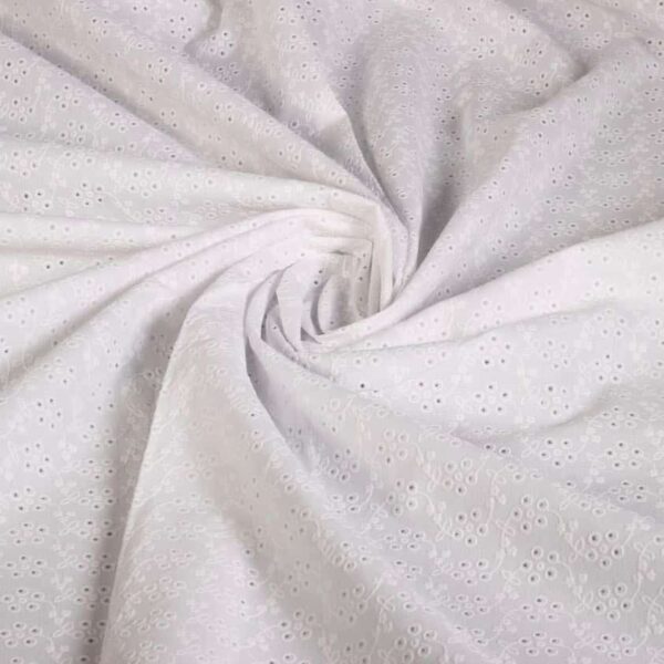 Tissu Swiss Broderie diamond blanc