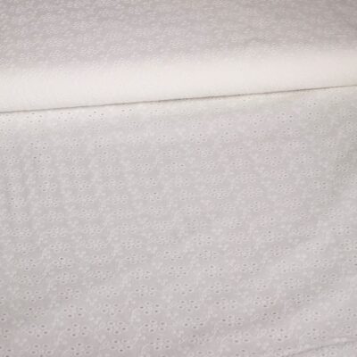 Tissu broderie suisse off white ecru