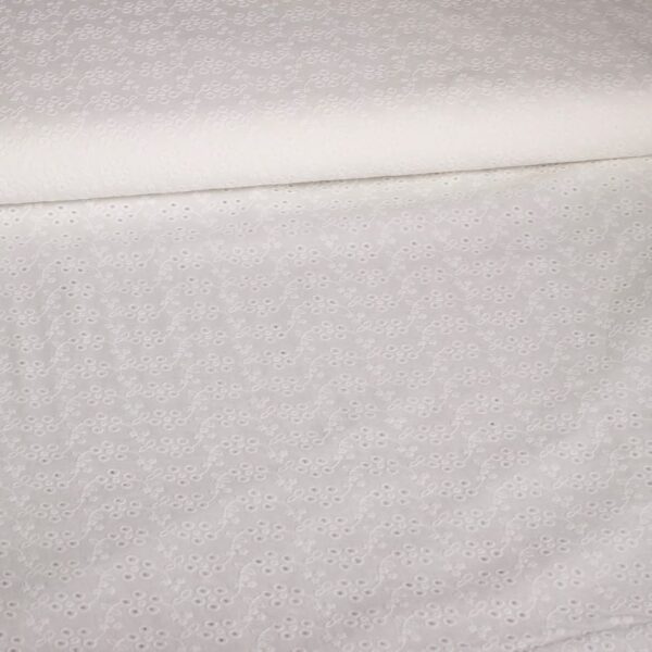 Tissu broderie suisse off white ecru