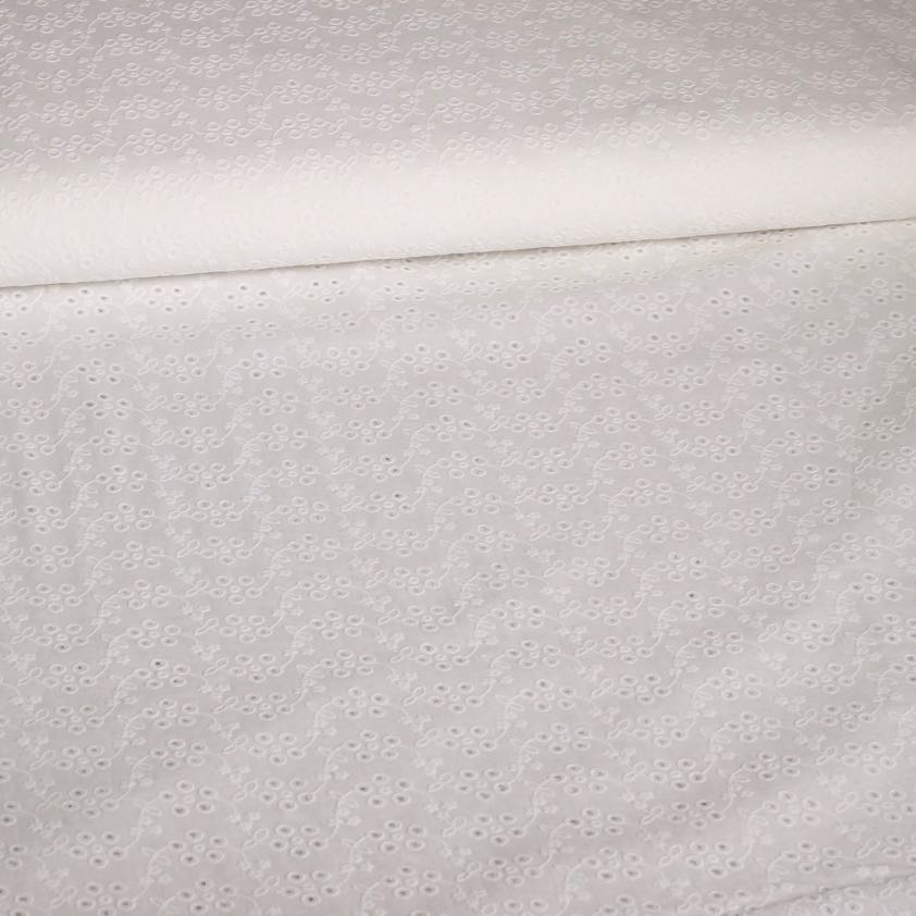 Tissu broderie suisse off white ecru