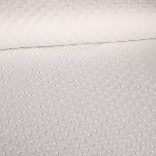 Tissu broderie off white/ecru