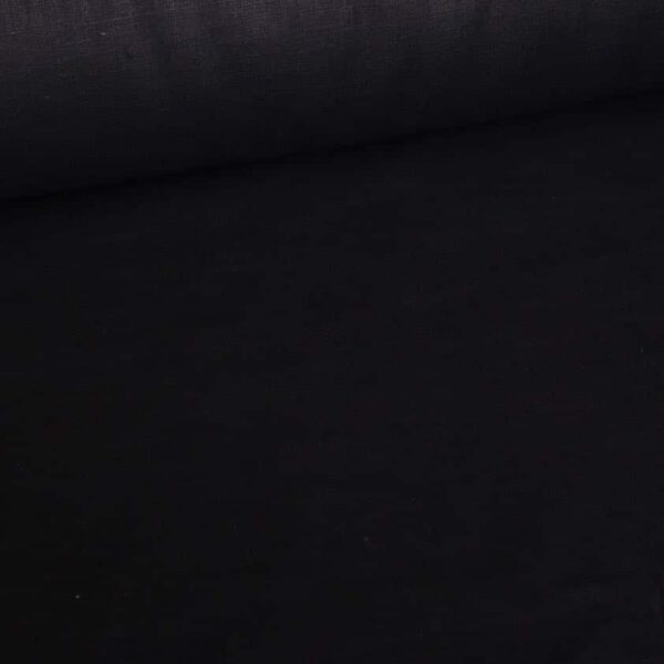 Tissu lin noir lavé