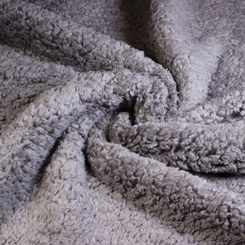 Tissu Borg Teddy gris