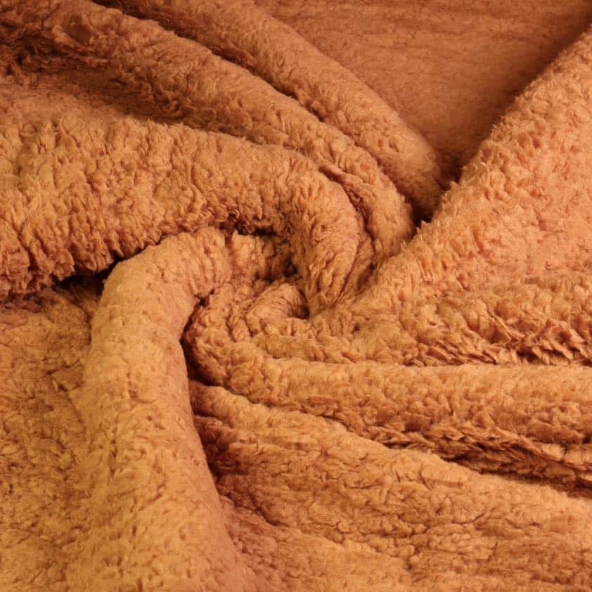 Tissu Borg Teddy marron clair