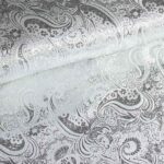 Jacquard paisley stof zilver