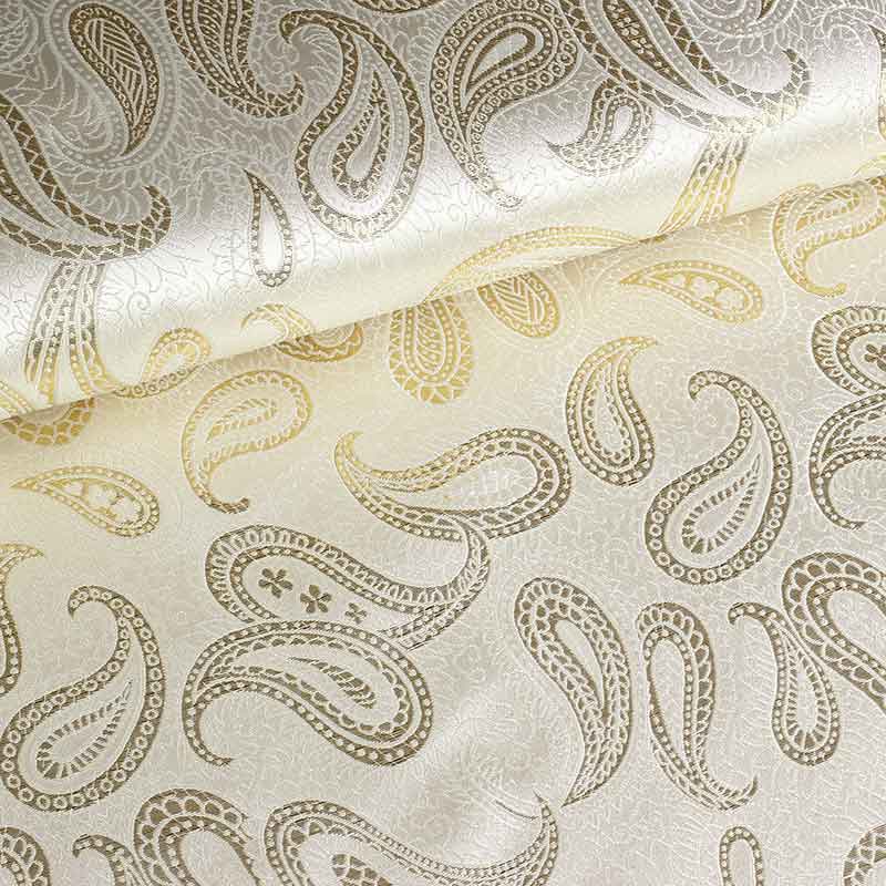 Tissu jacquard paisley or