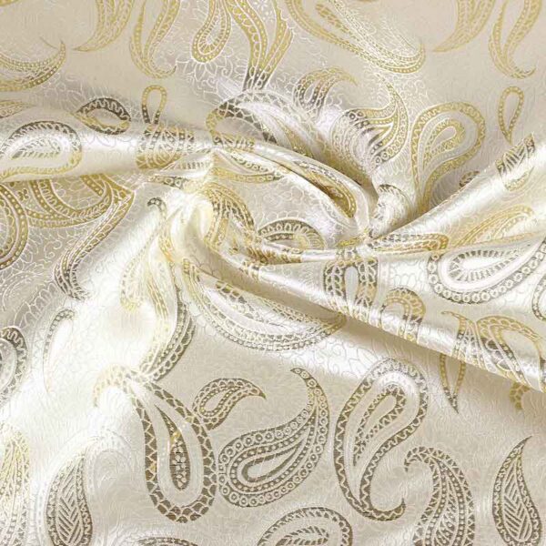 Tissu jacquard paisley or