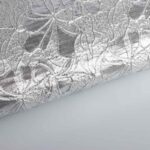 Jacquard stof bloem tone-in-tone lurex zilver