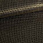 Jacquard mini ruit stof metallic zwart/goud