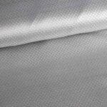 Jacquard mini ruit stof metallic zilver