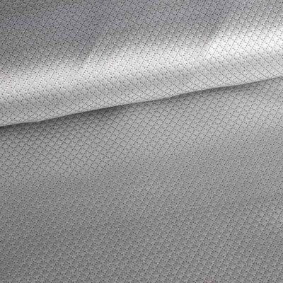 Tissu Jacquard mini carreaux métallisé argent
