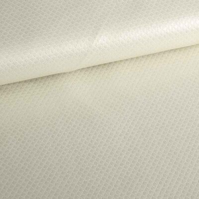 Tissu Jacquard mini carreaux métallisé écru/argent
