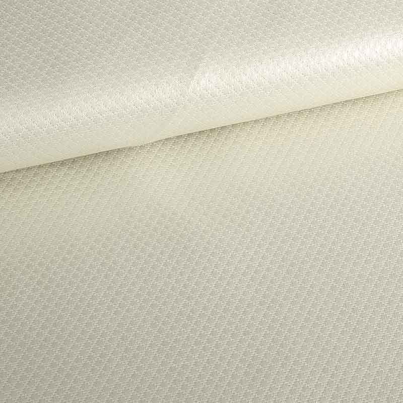 Tissu Jacquard mini carreaux métallisé écru/argent