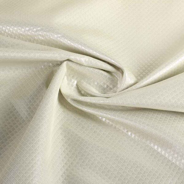 Tissu Jacquard mini carreaux métallisé écru/argent