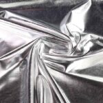 Stretch lamee stof zilver
