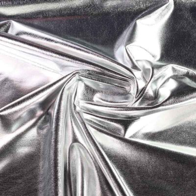 Tissu stretch lamé argent