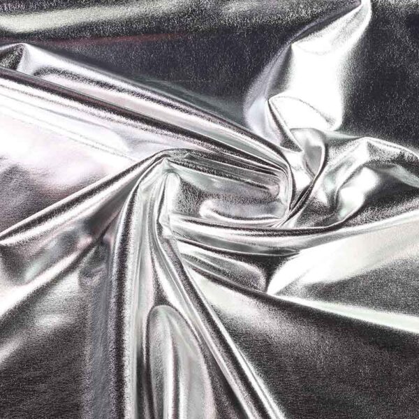 Tissu stretch lamé argent