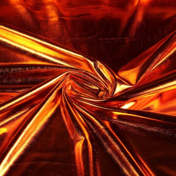 Tissu stretch lamée orange