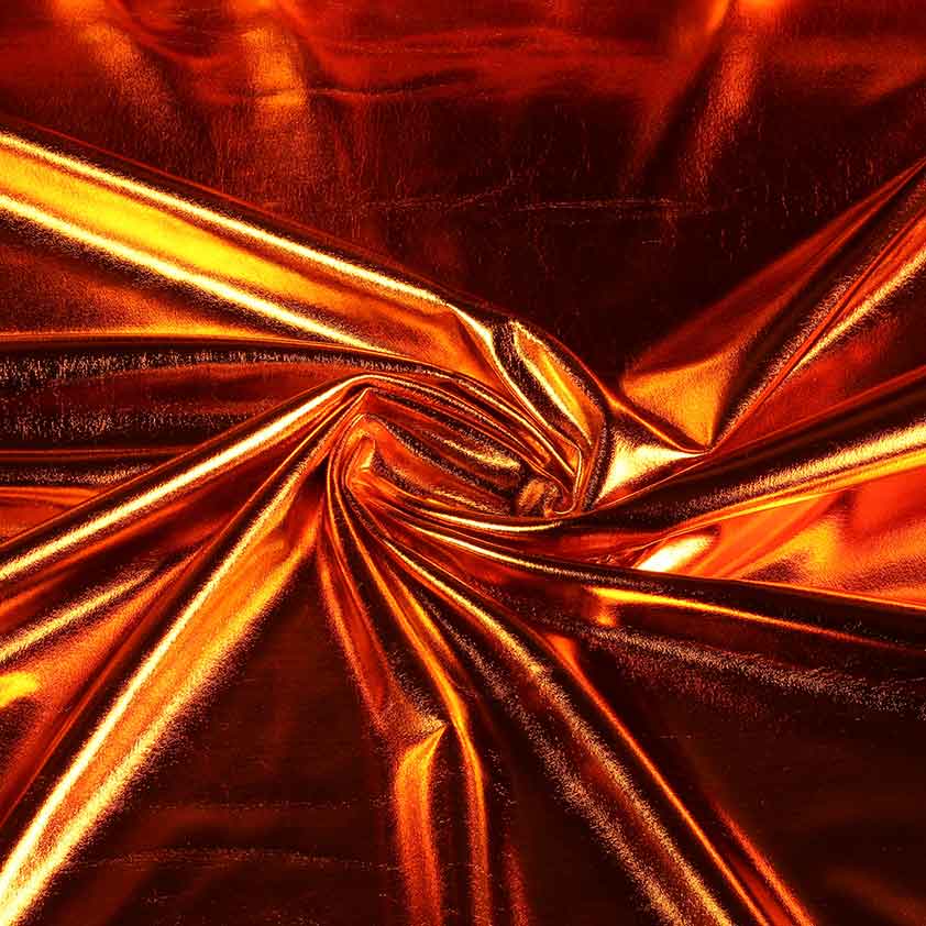 Tissu stretch lamée orange