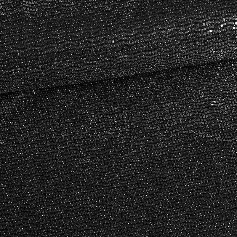 Tissu stretch paillettes pois argent