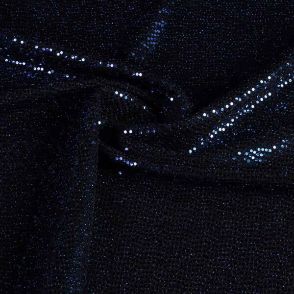 Tissu stretch pois paillettes cobalt