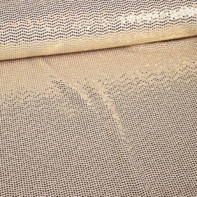 Tissu stretch pois paillettes blanc/or