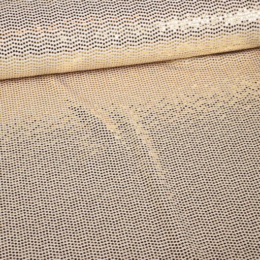 Tissu stretch pois paillettes blanc/or
