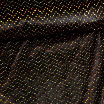 Tissu velours de panne noir or