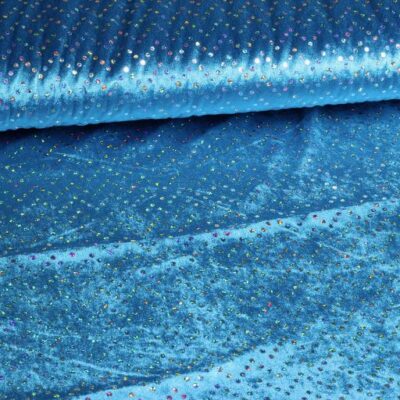 Tissu velours de panne aqua