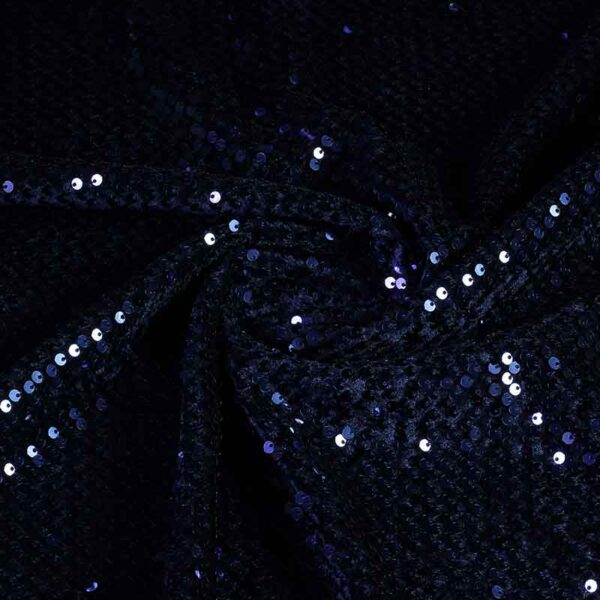 Tissu velours bleu foncé avec paillettes