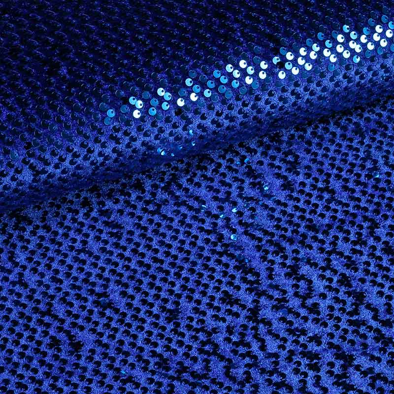 Tissu velours cobalt avec paillettes