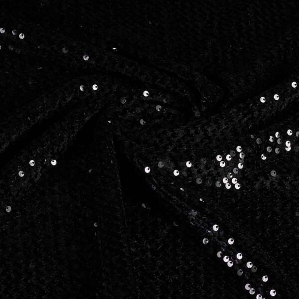 Tissu velours noir avec paillettes