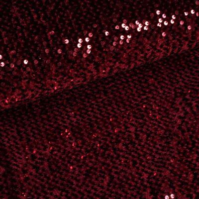 Tissu velours stretch bordeaux avec paillettes
