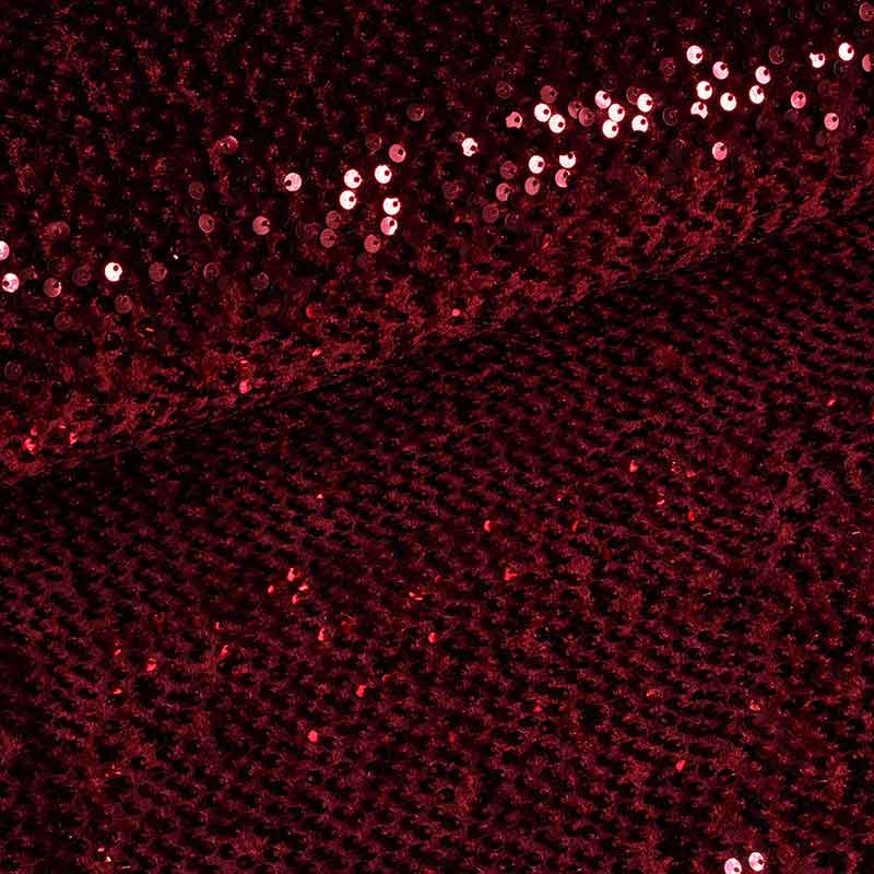Tissu velours stretch bordeaux avec paillettes