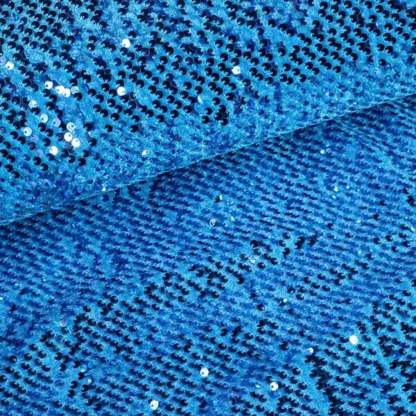 Tissu velours stretch aqua avec paillettes