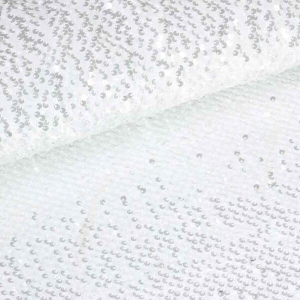 Velours stretch blanc avec paillettes