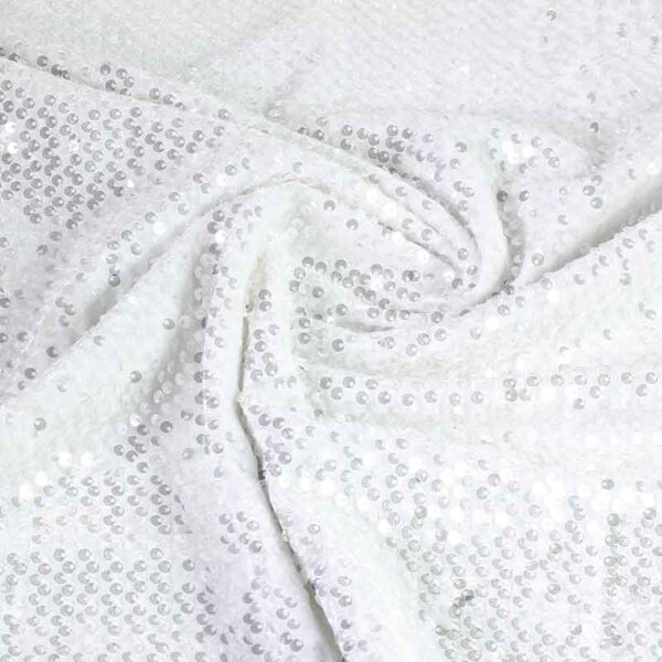 Velours stretch blanc avec paillettes