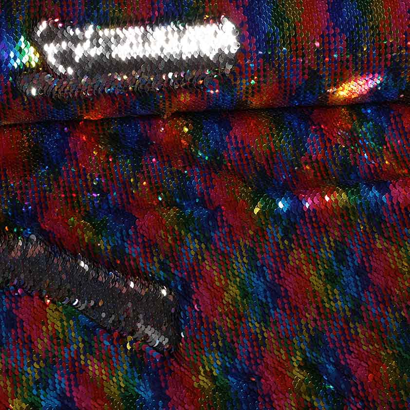 Tissu paillettes multicolore