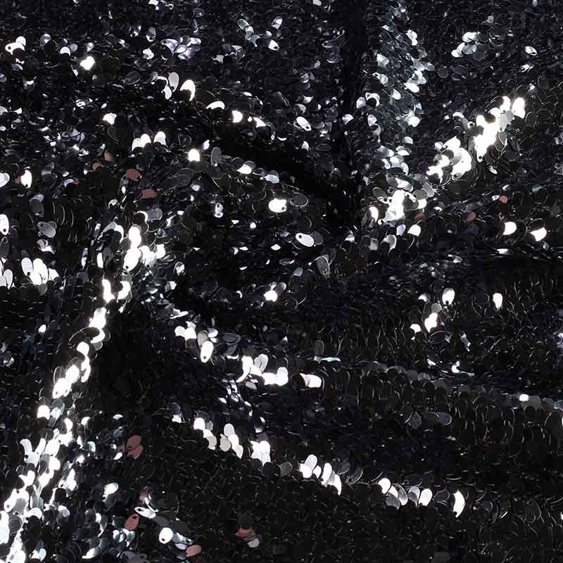 Tissu mesh avec gouttes argentées