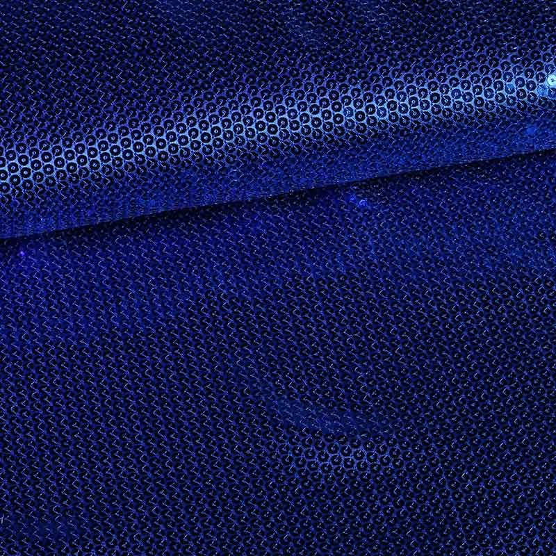 Tissu satin all over paillettes cobalt
