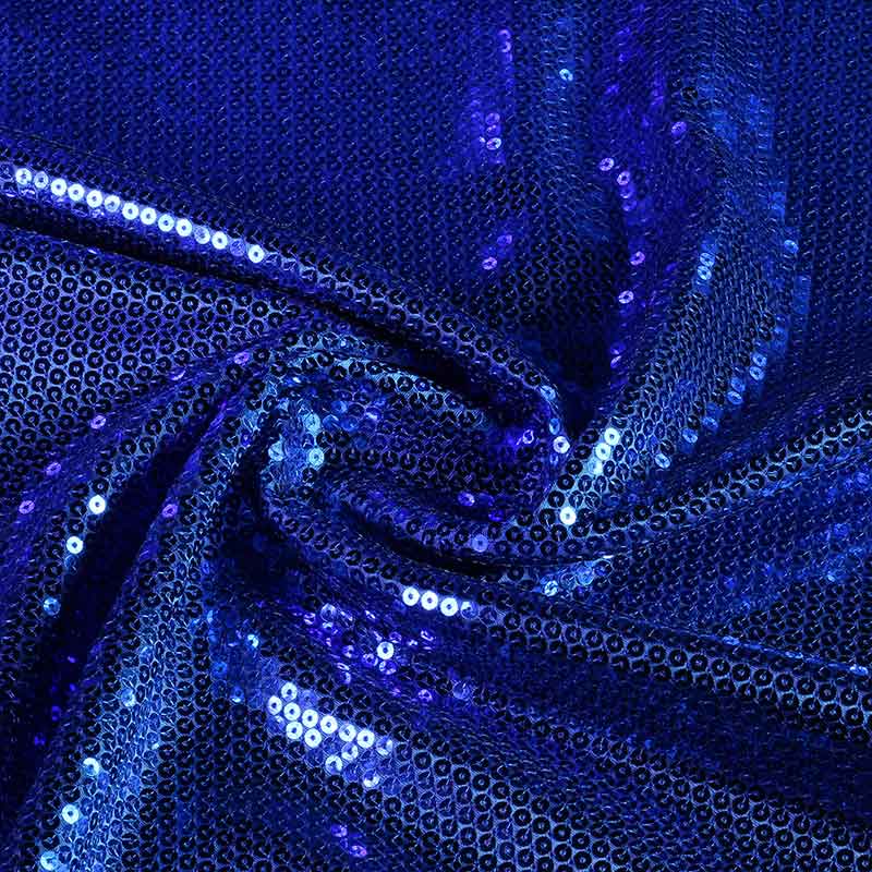 Tissu satin all over paillettes cobalt
