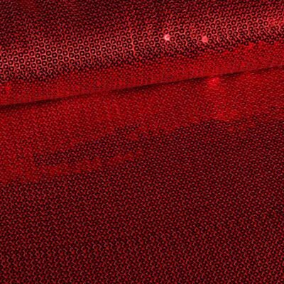 Tissu satin paillettes rouge