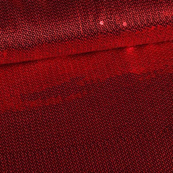 Tissu satin paillettes rouge