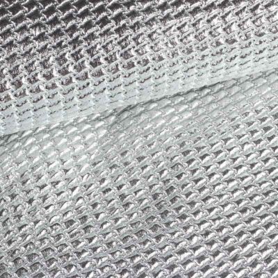 Tissu métallisé bubble argent