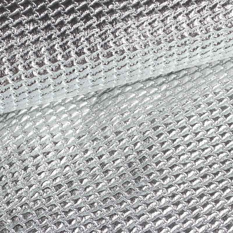 Tissu métallisé bubble argent