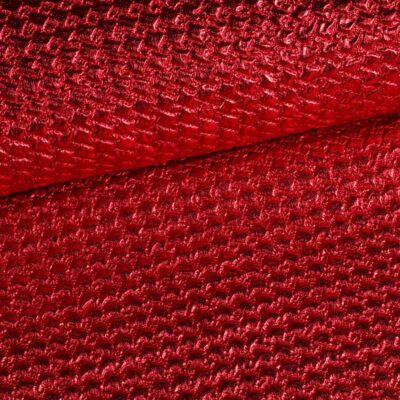 Tissu métallisé bubble rouge