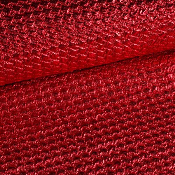 Tissu métallisé bubble rouge